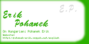 erik pohanek business card